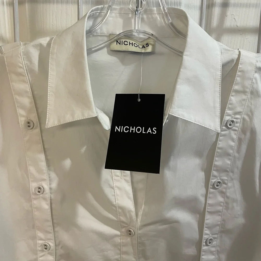 NICHOLAS Button-Front Shirt with Button Embellishment - Picture 6 of 7